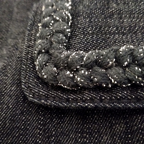 Christopher & Banks Open, Sparkling Braided Edges, Chic Jean Jacket - Picture 8 of 13